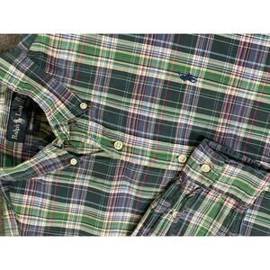 Ralph Lauren Men's Custom Fit Plaid Button-Down Casual Shirt - Size Medium Pony